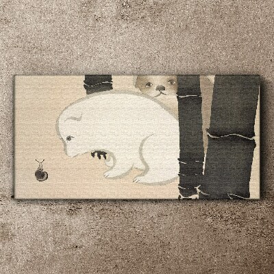 Meeting in the forest Canvas wall art