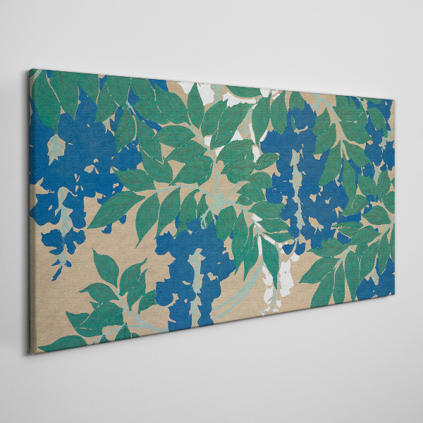 Green and blue leaves in abstract Canvas wall art