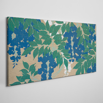 Green and blue leaves in abstract Canvas wall art