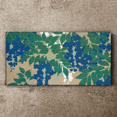 Green and blue leaves in abstract Canvas wall art