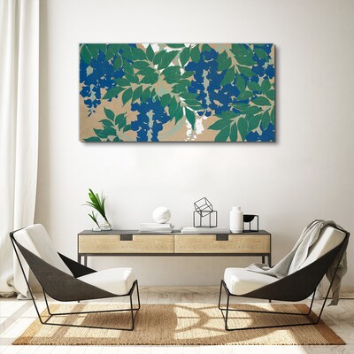 Green and blue leaves in abstract Canvas wall art