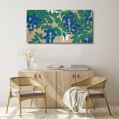 Green and blue leaves in abstract Canvas wall art