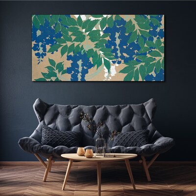 Green and blue leaves in abstract Canvas wall art