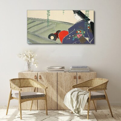 Abstraction women kimono Canvas print