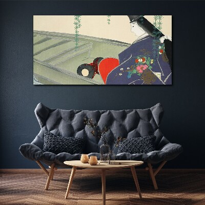 Abstraction women kimono Canvas print