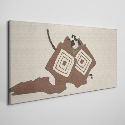 Abstraction male samurai Canvas Wall art