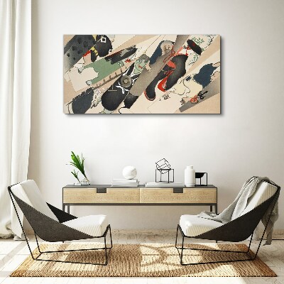 Dancing animals in motion Print on canvas