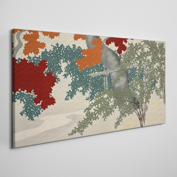 Autumn leaves in the landscape Canvas wall art
