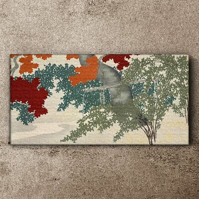 Autumn leaves in the landscape Canvas wall art