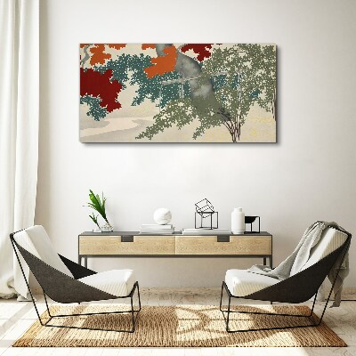 Autumn leaves in the landscape Canvas wall art