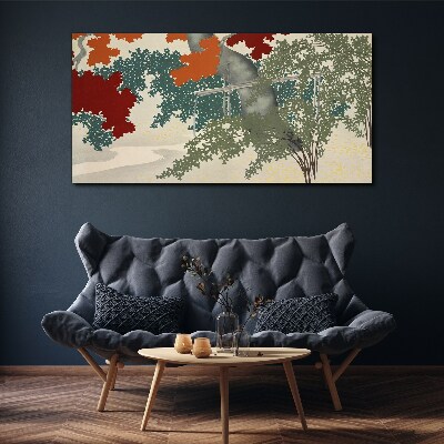 Autumn leaves in the landscape Canvas wall art