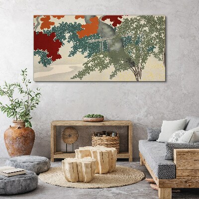 Autumn leaves in the landscape Canvas wall art