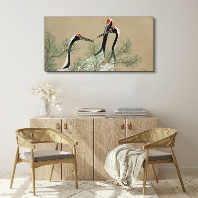 Animals birds branches Canvas Wall art