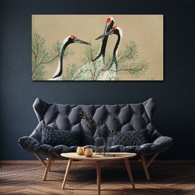 Animals birds branches Canvas Wall art