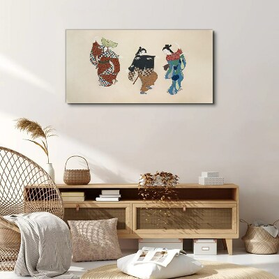 Japanese dancers in traditional costumes Print on canvas