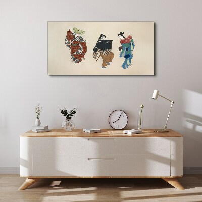 Japanese dancers in traditional costumes Print on canvas