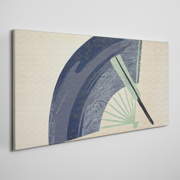Wave and fan Canvas wall art
