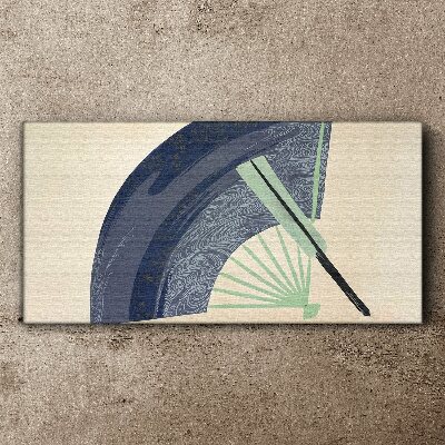 Wave and fan Canvas wall art
