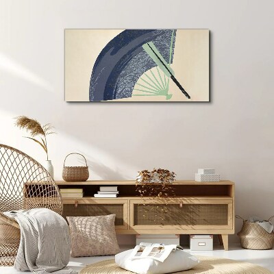 Wave and fan Canvas wall art