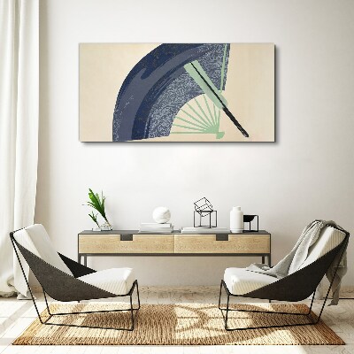 Wave and fan Canvas wall art