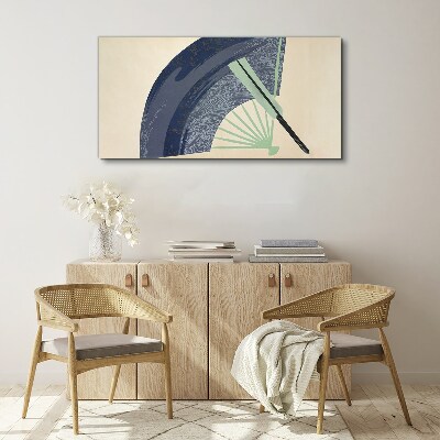 Wave and fan Canvas wall art