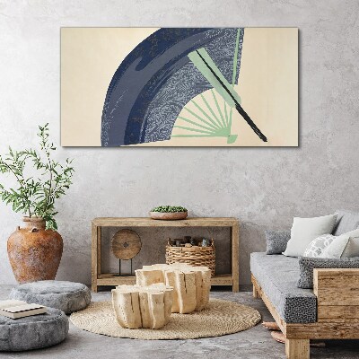 Wave and fan Canvas wall art