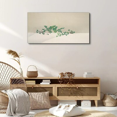 Delicate plants on a neutral background Print on canvas