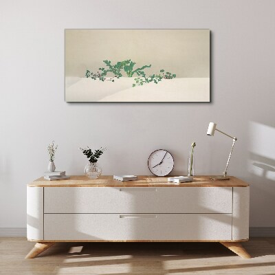 Delicate plants on a neutral background Print on canvas