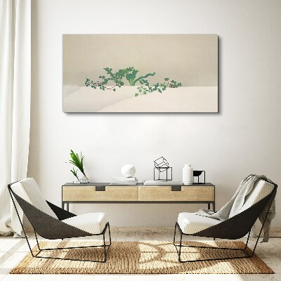 Delicate plants on a neutral background Print on canvas