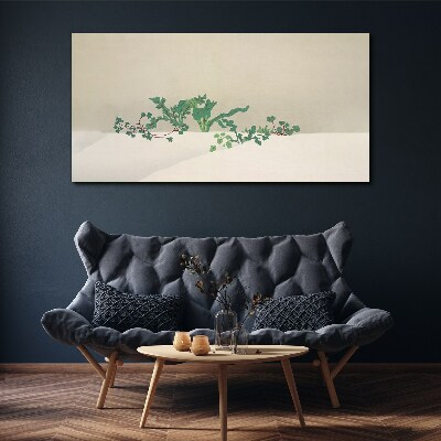 Delicate plants on a neutral background Print on canvas