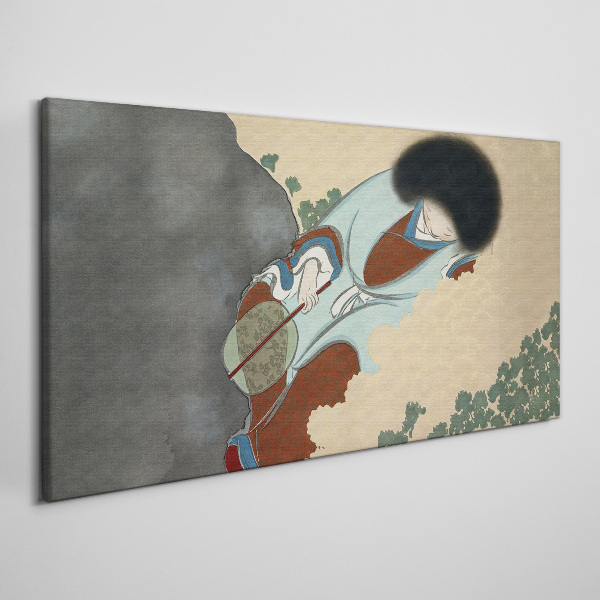 Winter walk in traditional style Print on canvas