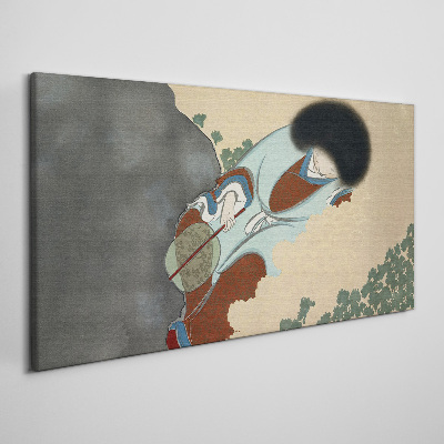 Winter walk in traditional style Print on canvas
