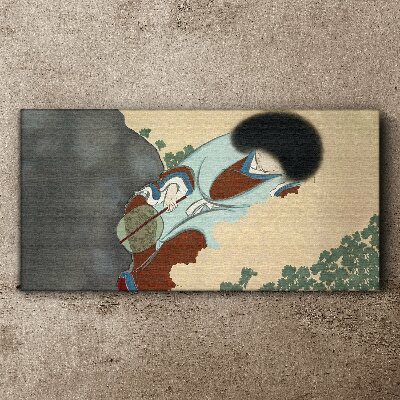 Winter walk in traditional style Print on canvas