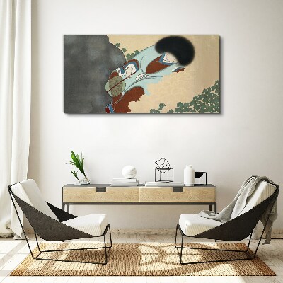 Winter walk in traditional style Print on canvas
