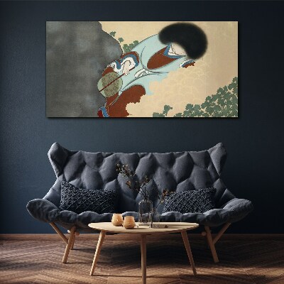 Winter walk in traditional style Print on canvas