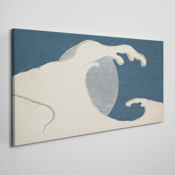 Moon night sea waves Canvas Wall art