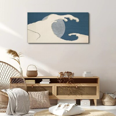Wave in the moonlight Canvas wall art