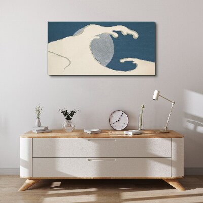 Moon night sea waves Canvas Wall art