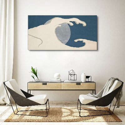 Wave in the moonlight Canvas wall art
