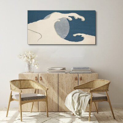 Wave in the moonlight Canvas wall art