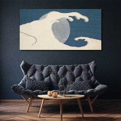 Wave in the moonlight Canvas wall art