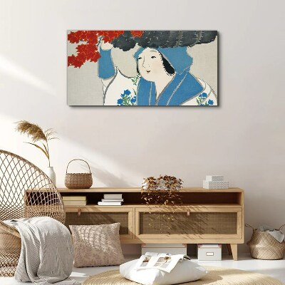 Joy among the autumn leaves Print on canvas