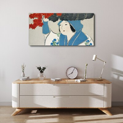 Joy among the autumn leaves Print on canvas
