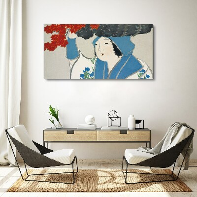 Joy among the autumn leaves Print on canvas