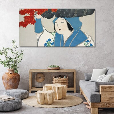 Joy among the autumn leaves Print on canvas