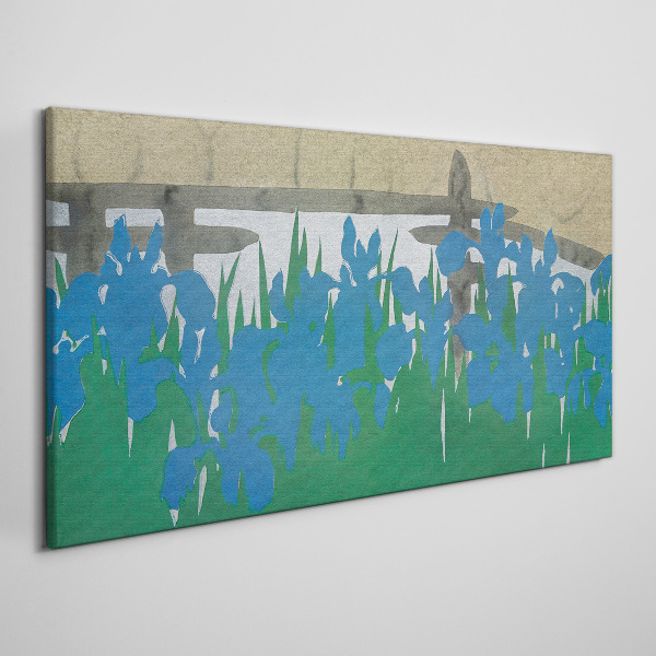 Flowers in shades of blue Canvas wall art