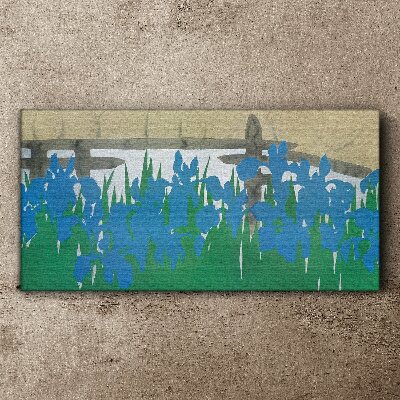 Flowers in shades of blue Canvas wall art