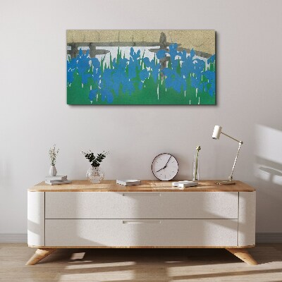Flowers in shades of blue Canvas wall art