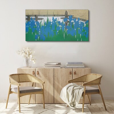 Flowers in shades of blue Canvas wall art
