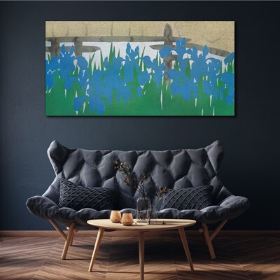 Flowers in shades of blue Canvas wall art